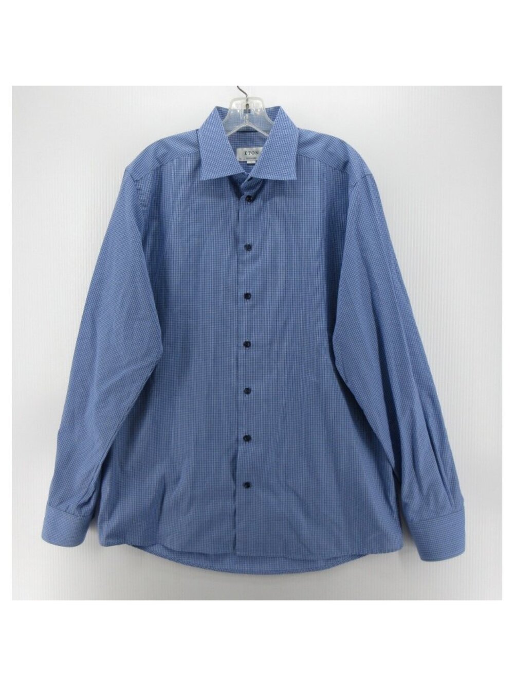 Eton Shirt Large Button Down Contemporary Fit Micro Check Dress Shirt